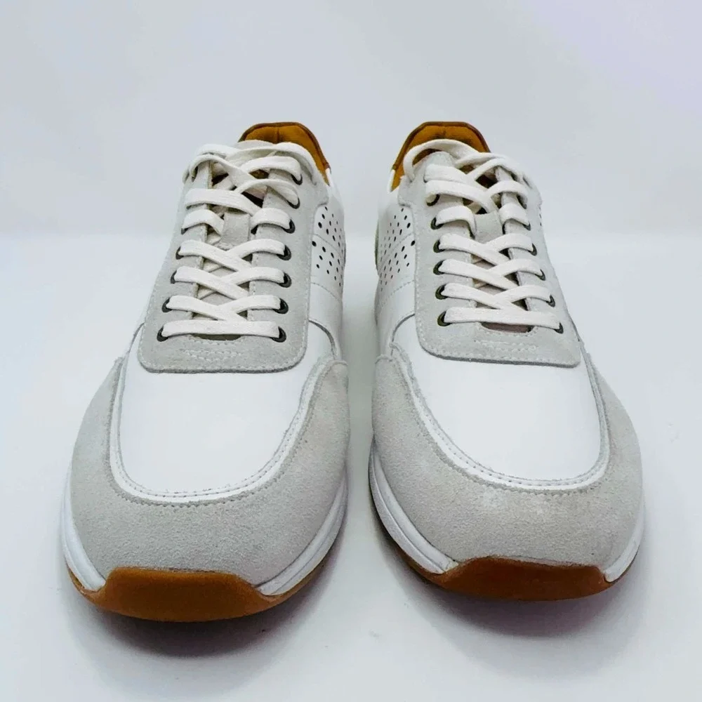 Florsheim Fusion Sport Lace Up Sneakers Men's SIze 10.5 W White Leather Preppy